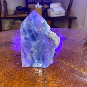 Rainbow 🌈 flourite slab geode tower